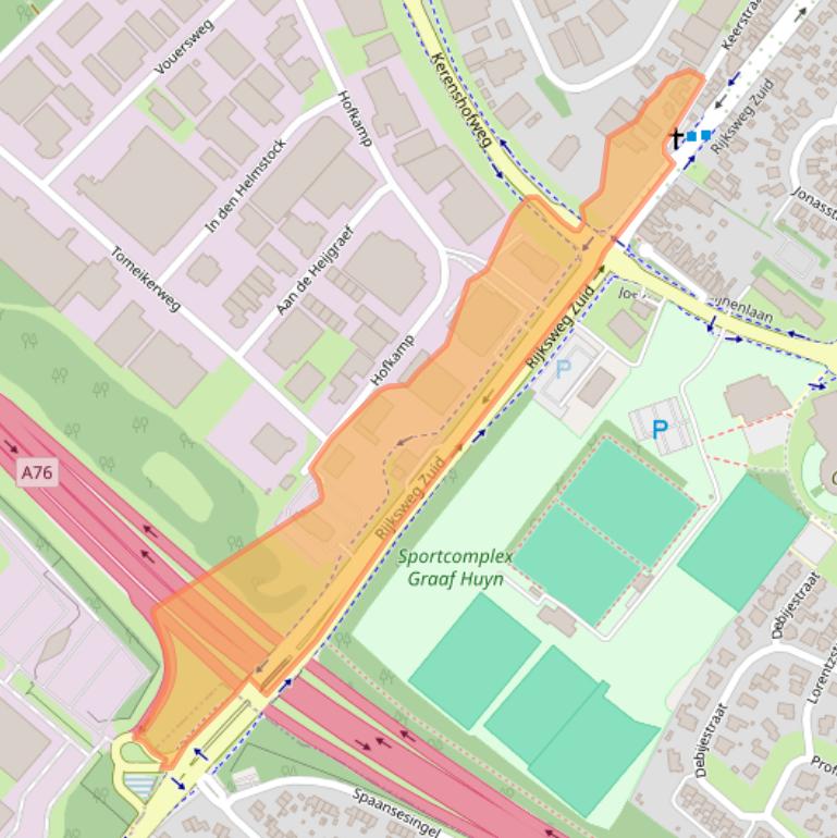 Kaart van postcodegebied 6161BZ.