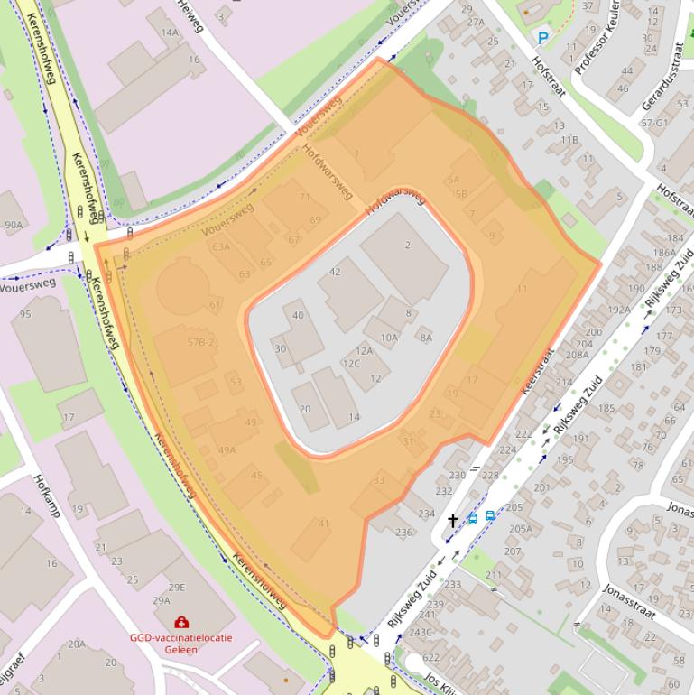 Kaart van postcodegebied 6161DE.