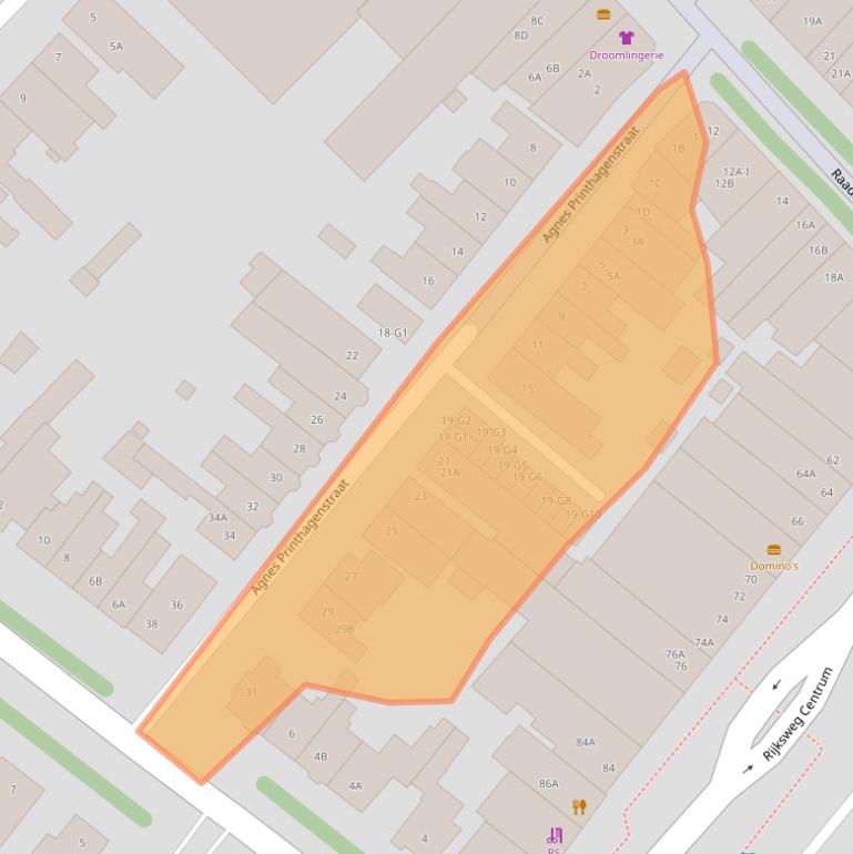 Kaart van postcodegebied 6161EJ.