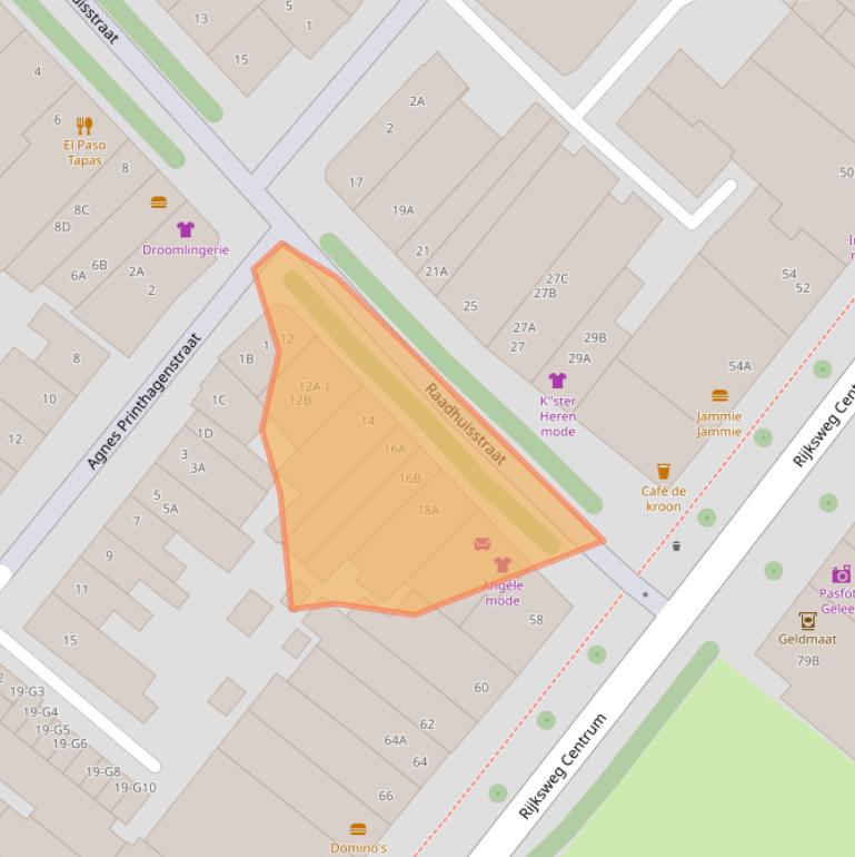 Kaart van postcodegebied 6161GD.