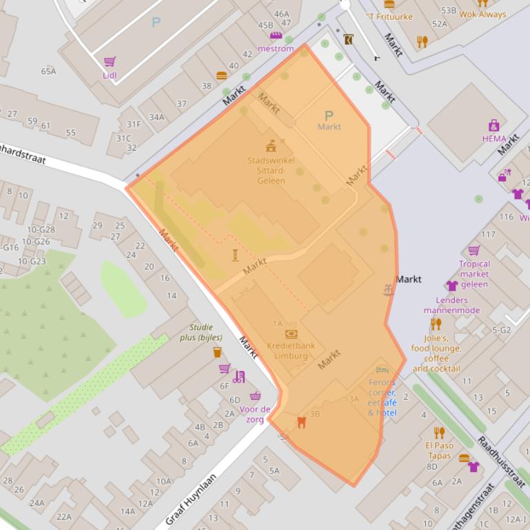 Kaart van postcodegebied 6161GE.