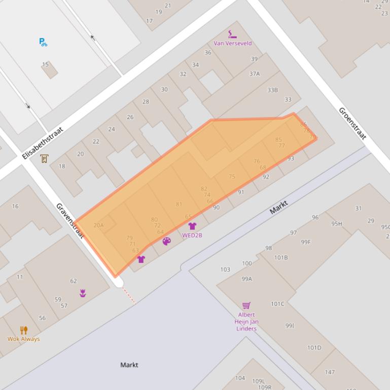 Kaart van postcodegebied 6161GL.