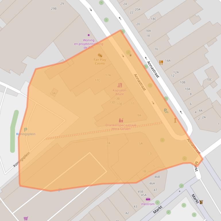 Kaart van postcodegebied 6161GV.