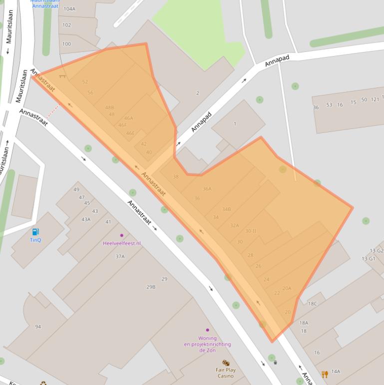 Kaart van postcodegebied 6161GZ.