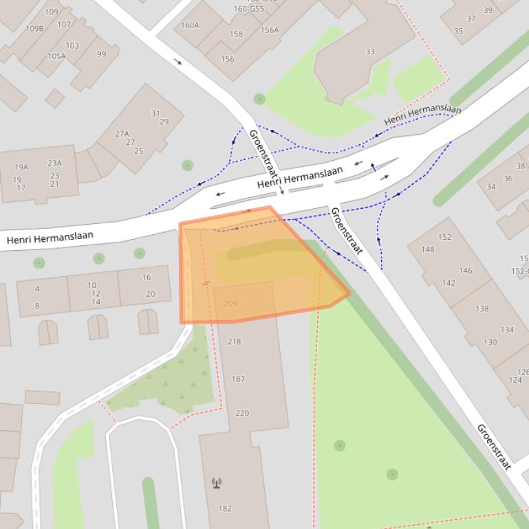 Kaart van postcodegebied 6161HH.