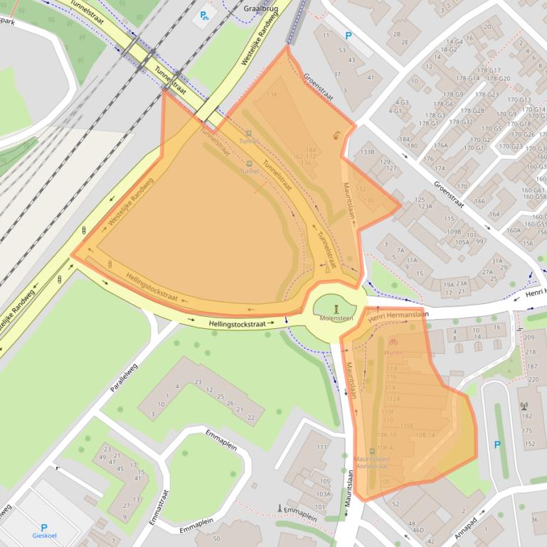 Kaart van postcodegebied 6161HZ.