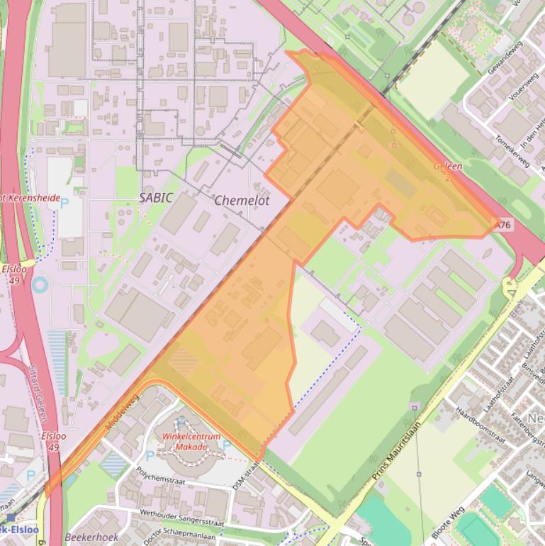 Kaart van postcodegebied 6161RD.