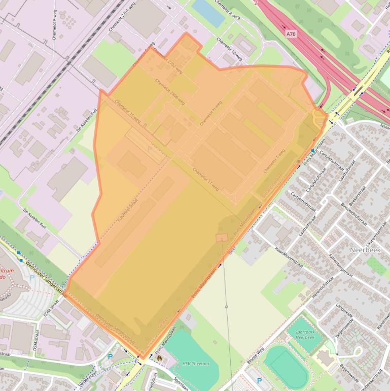 Kaart van postcodegebied 6161RE.