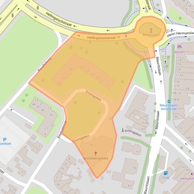 Kaart van postcodegebied 6161SB.