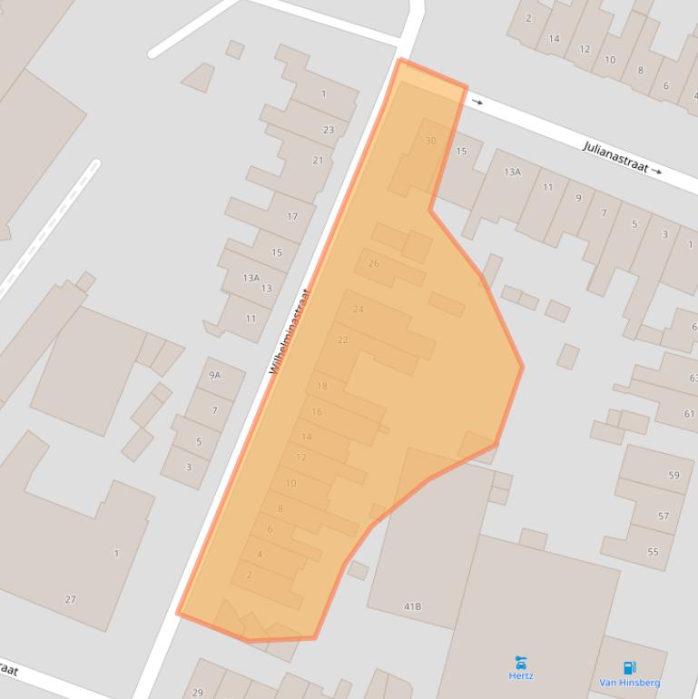 Kaart van postcodegebied 6161SZ.