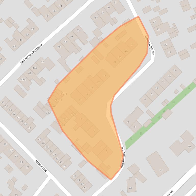 Kaart van postcodegebied 6161TD.