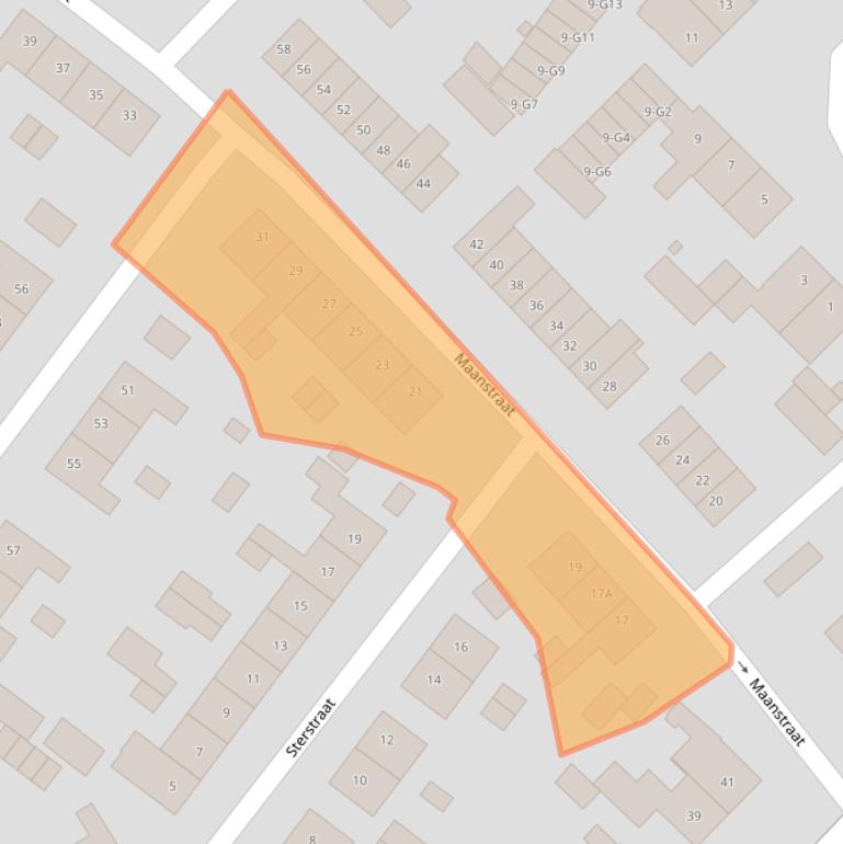 Kaart van postcodegebied 6161TH.