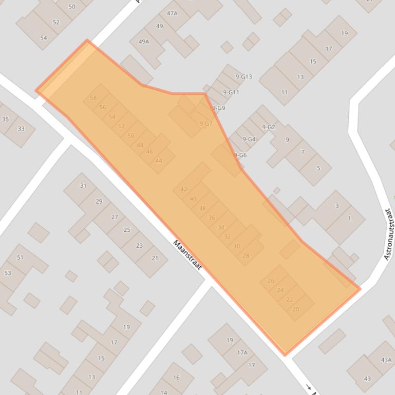 Kaart van postcodegebied 6161TL.