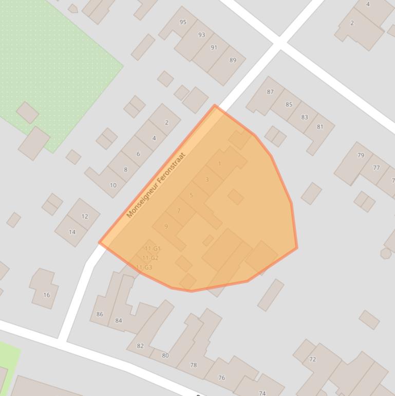 Kaart van postcodegebied 6161TX.