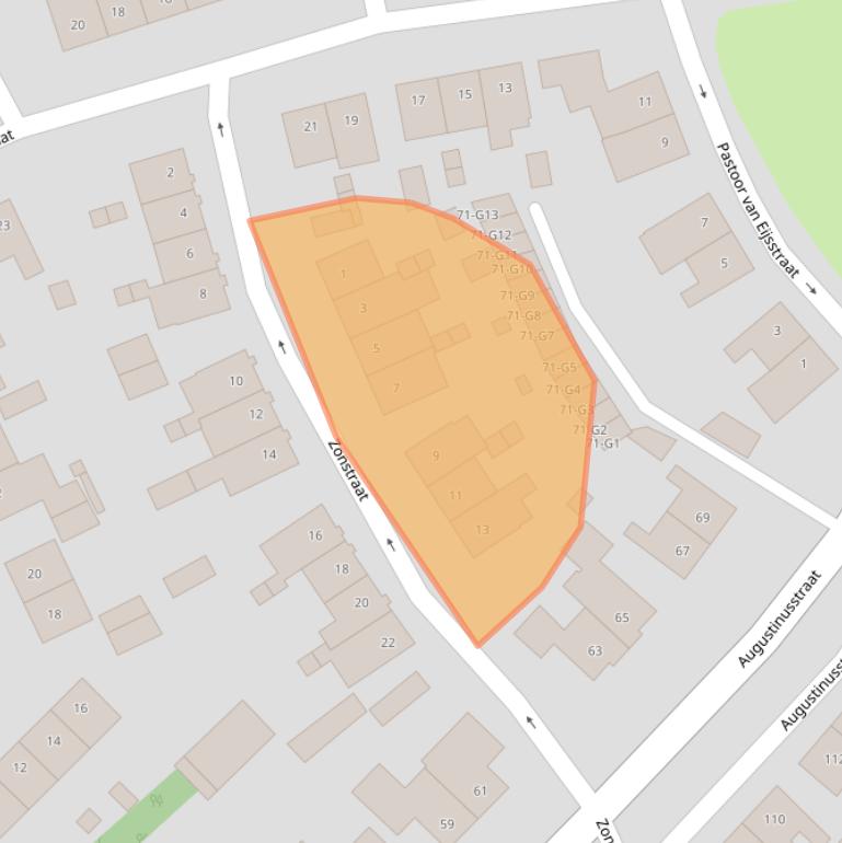 Kaart van postcodegebied 6161VD.