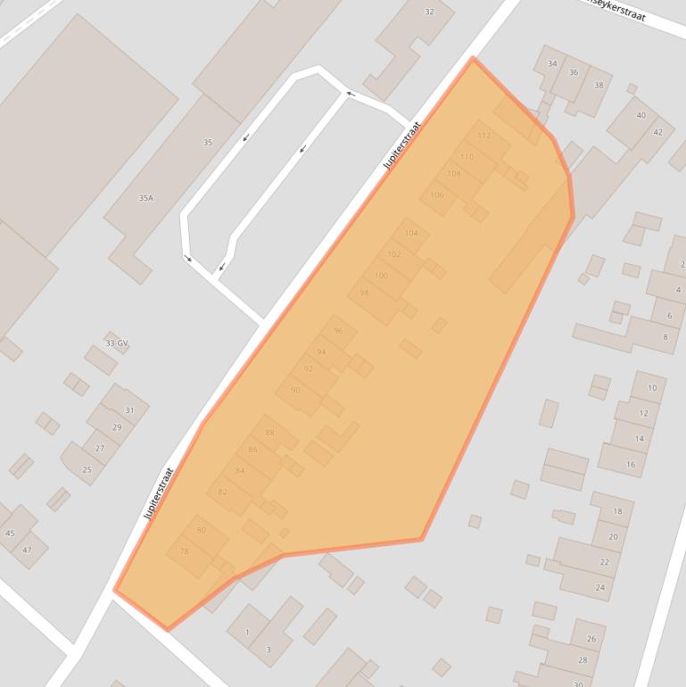 Kaart van postcodegebied 6161XJ.