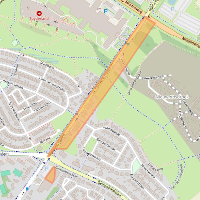 Kaart van postcodegebied 6162AG.