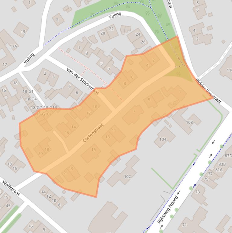 Kaart van postcodegebied 6162AZ.