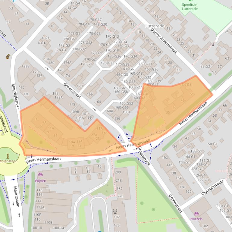 Kaart van postcodegebied 6162GA.
