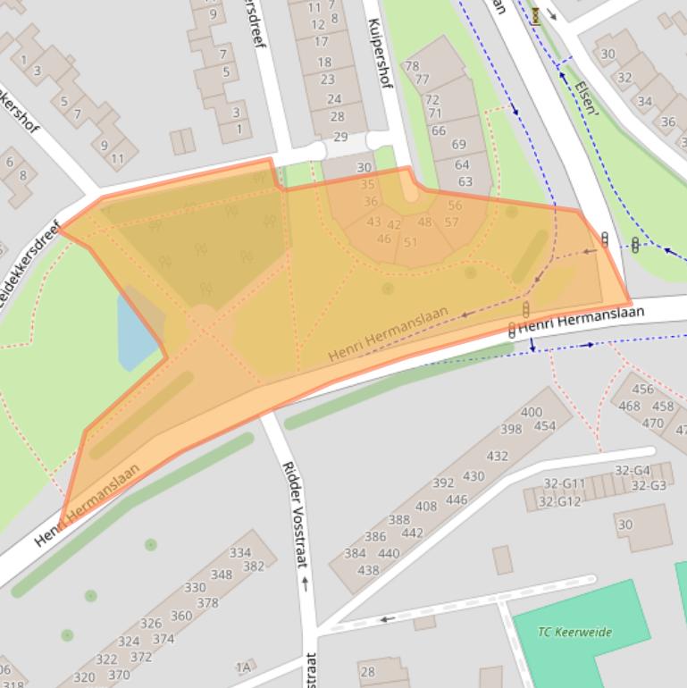 Kaart van postcodegebied 6162JB.