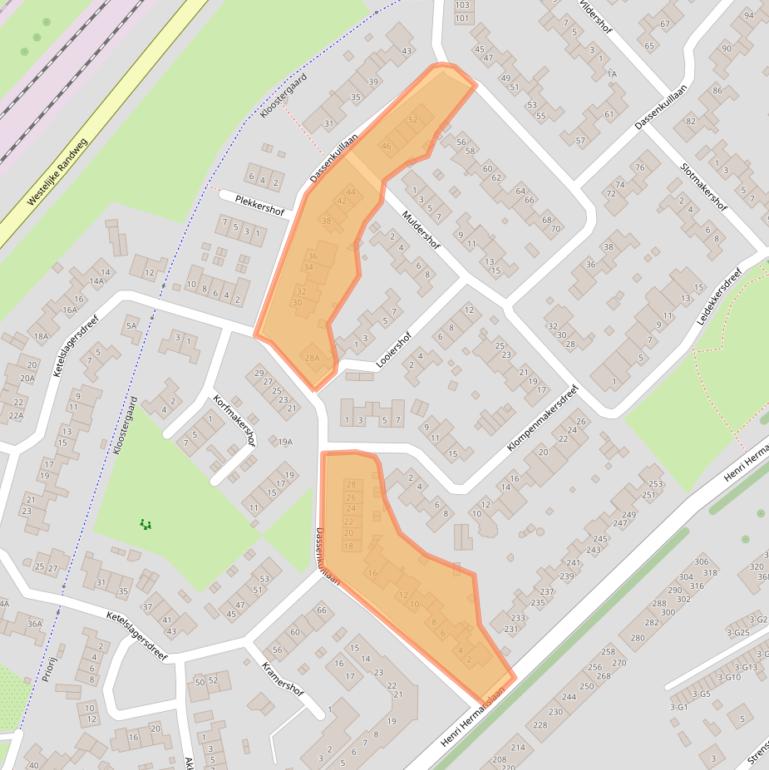 Kaart van postcodegebied 6162JE.