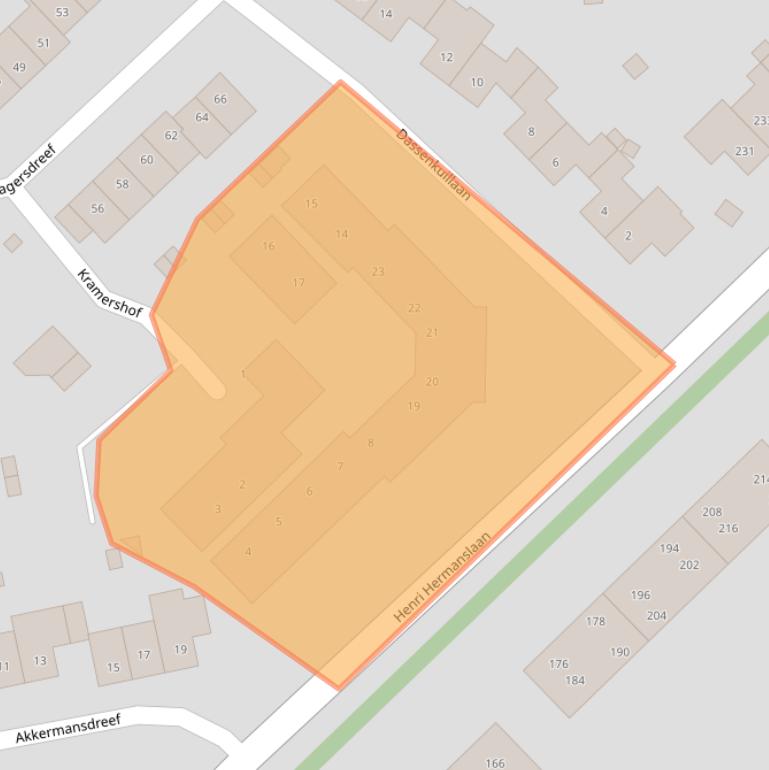 Kaart van postcodegebied 6162JS.