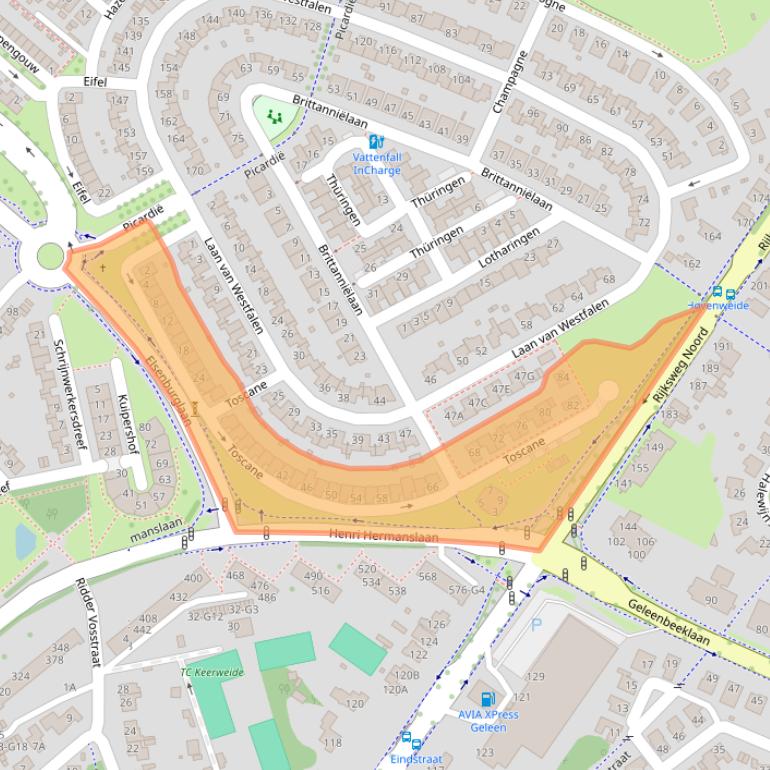 Kaart van postcodegebied 6162KD.