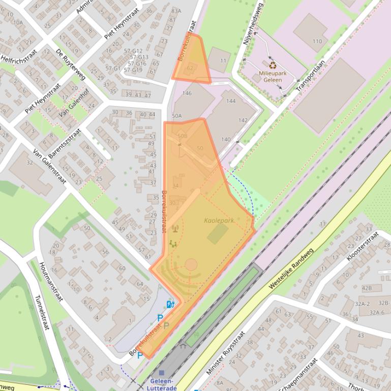 Kaart van postcodegebied 6163AE.