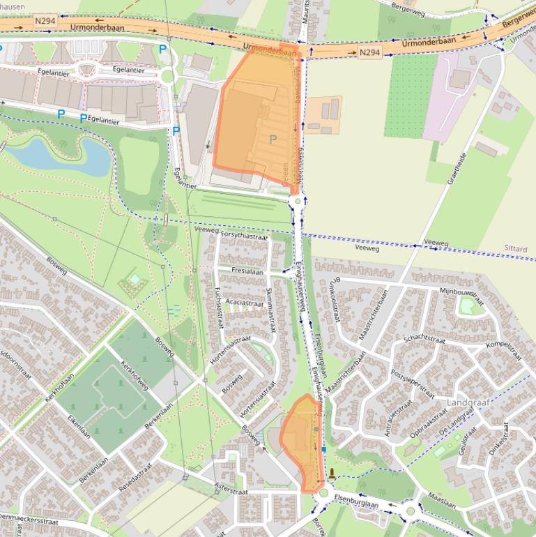 Kaart van postcodegebied 6163AK.