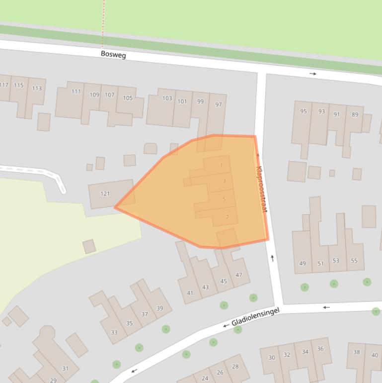 Kaart van postcodegebied 6163AP.