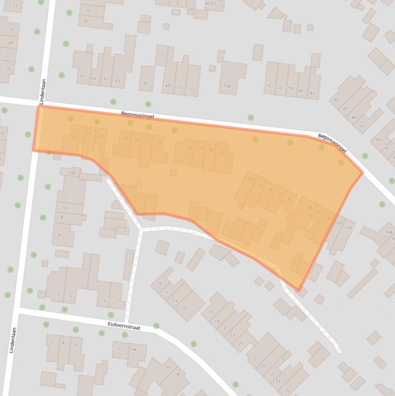 Kaart van postcodegebied 6163BE.