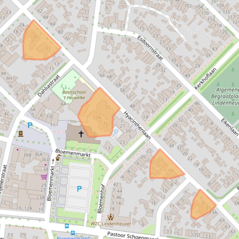 Kaart van postcodegebied 6163BH.