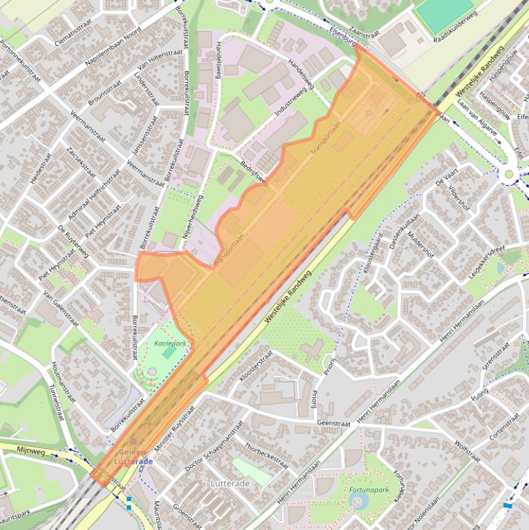 Kaart van postcodegebied 6163CX.