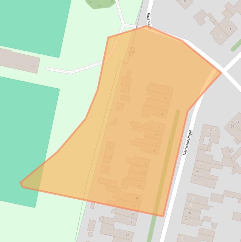 Kaart van postcodegebied 6163EC.