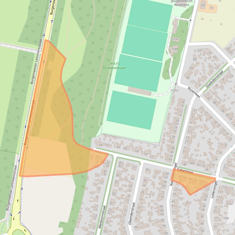 Kaart van postcodegebied 6163EH.