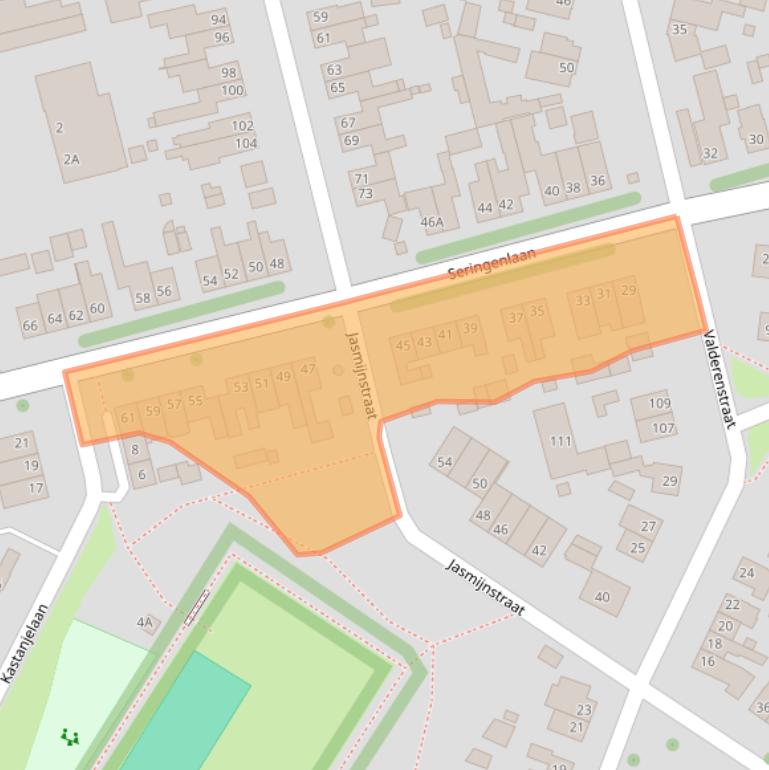 Kaart van postcodegebied 6163EV.