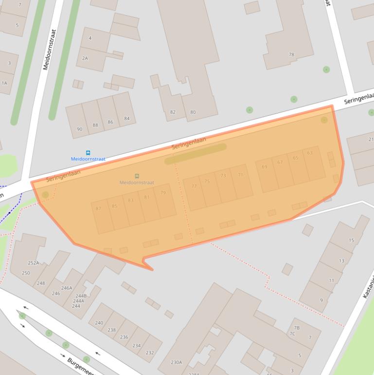 Kaart van postcodegebied 6163EW.