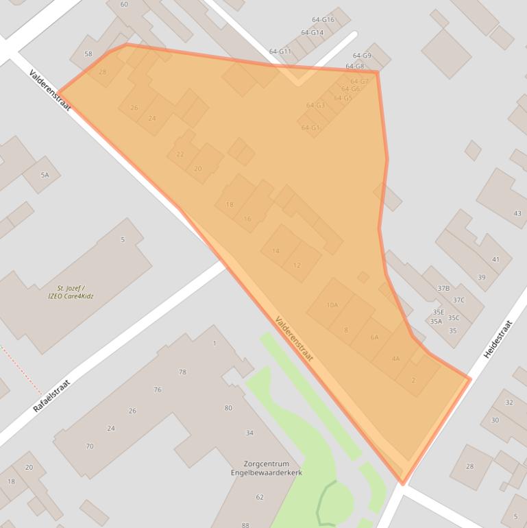 Kaart van postcodegebied 6163GE.