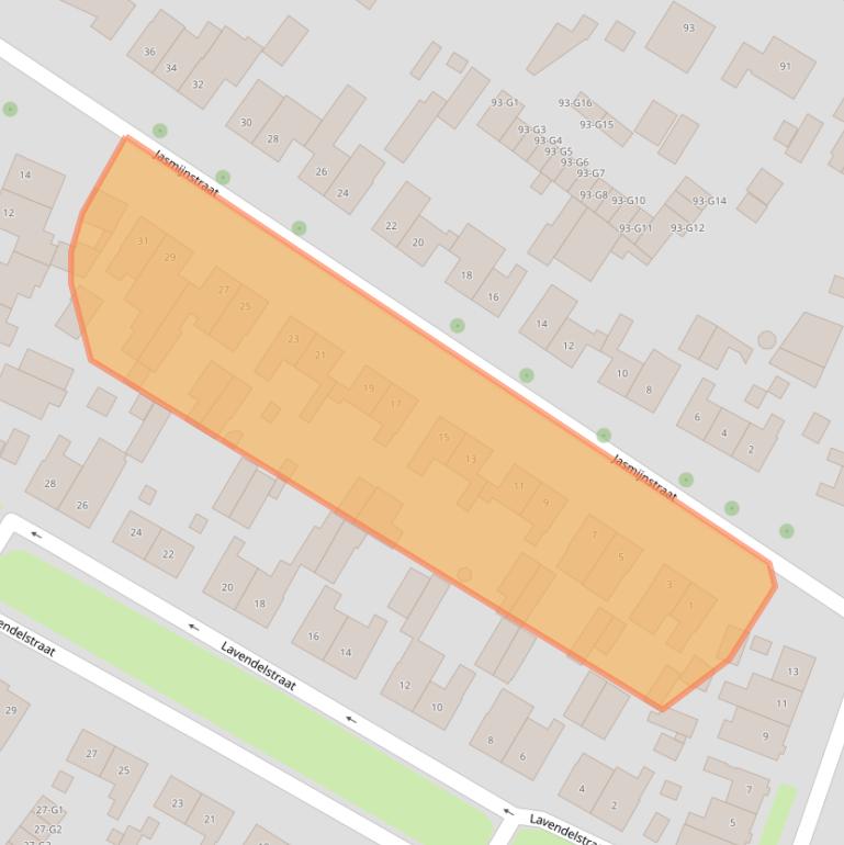 Kaart van postcodegebied 6163GM.