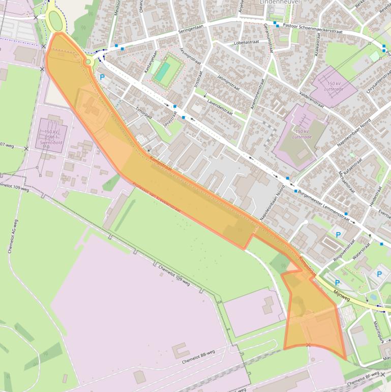 Kaart van postcodegebied 6163HE.