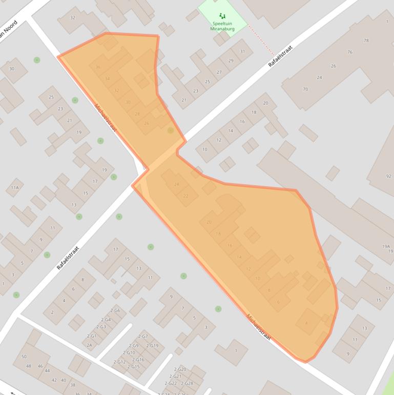 Kaart van postcodegebied 6163HW.