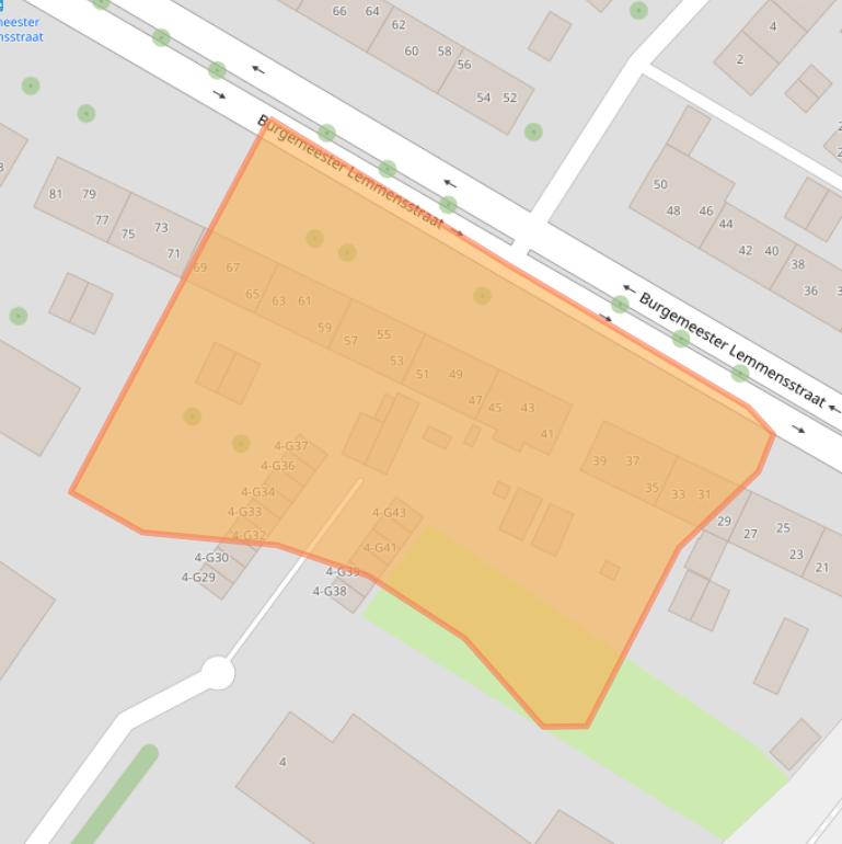 Kaart van postcodegebied 6163JB.