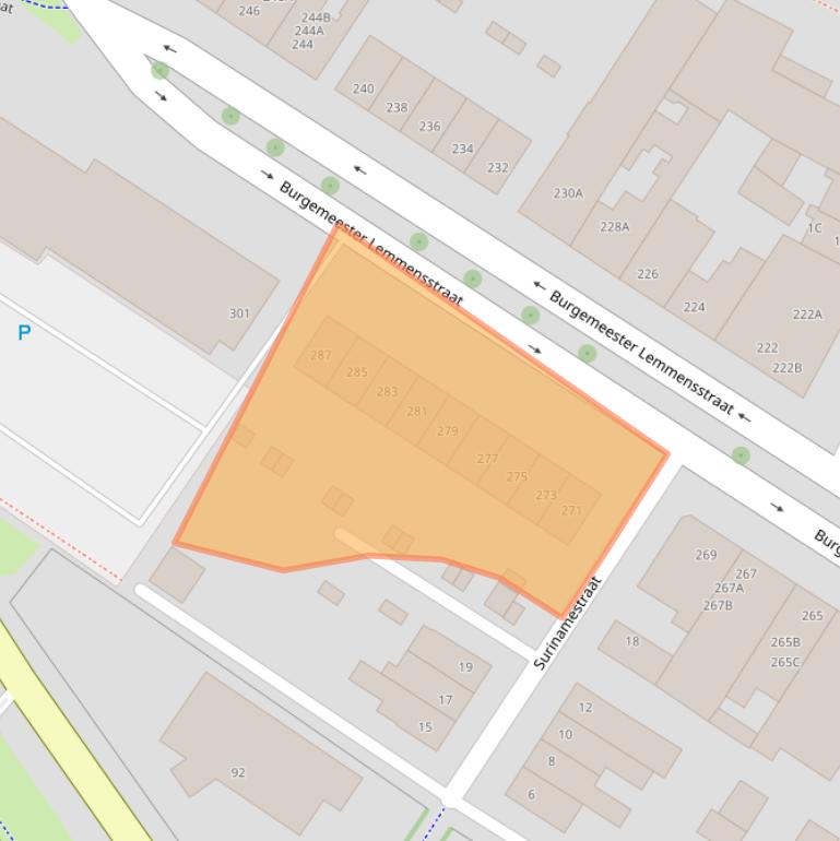 Kaart van postcodegebied 6163JJ.