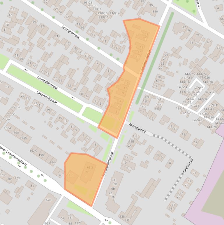 Kaart van postcodegebied 6163JV.