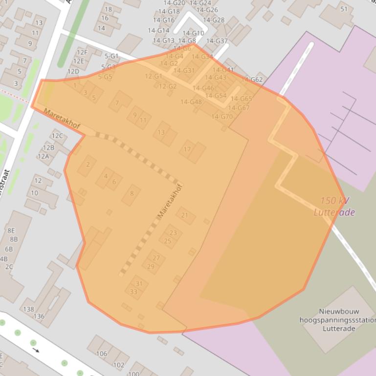 Kaart van postcodegebied 6163JX.