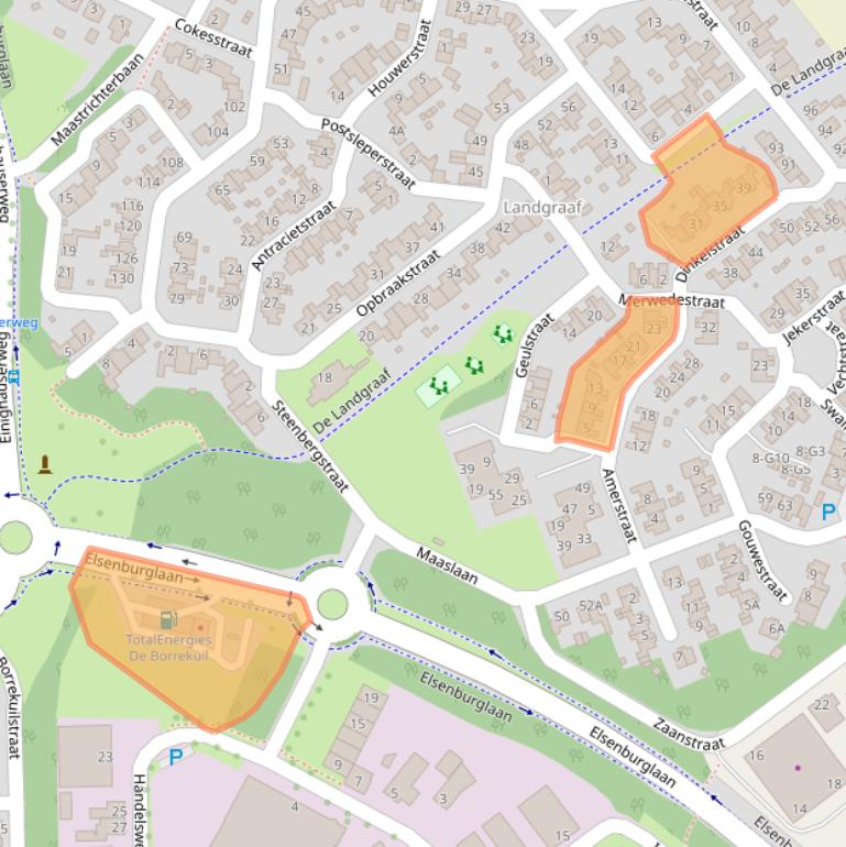 Kaart van postcodegebied 6163KC.