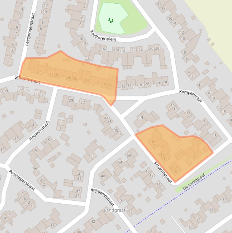Kaart van postcodegebied 6163LJ.