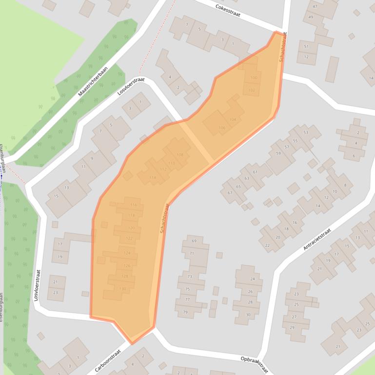 Kaart van postcodegebied 6163LL.