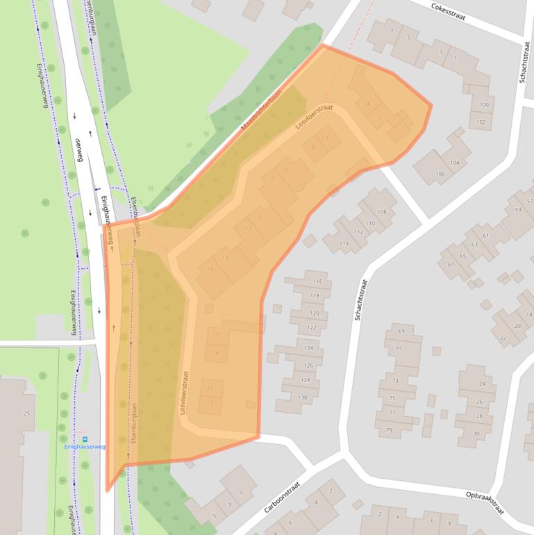 Kaart van postcodegebied 6163LT.