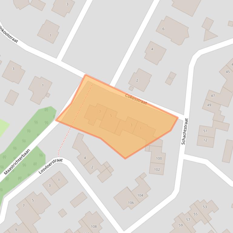 Kaart van postcodegebied 6163LV.